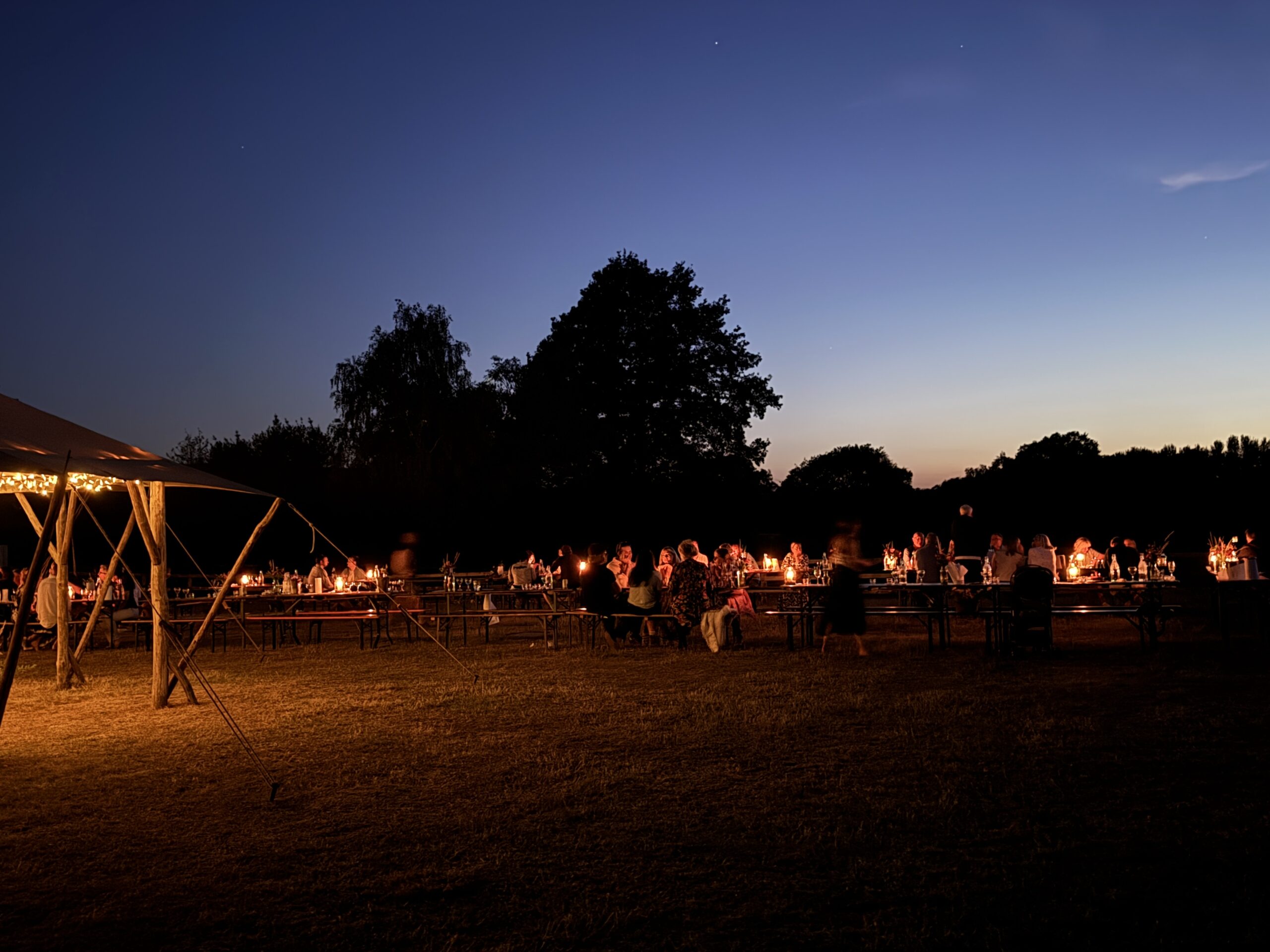 Woodfire Camping in Sussex, by Night. 
