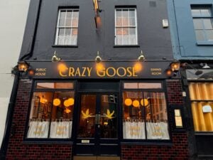 the facade of the Crazy Goose pub in Brighton