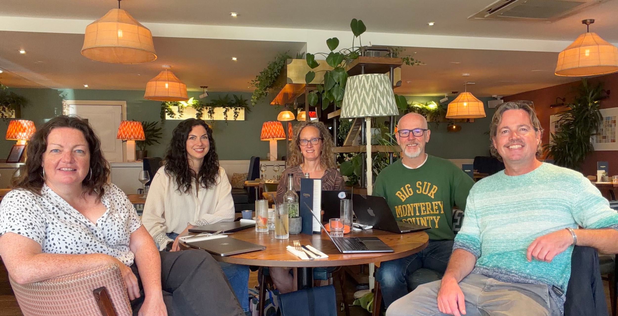 The Restaurants Brighton team, organisers of the BRAVOS, around a table at Coppa in Brighton